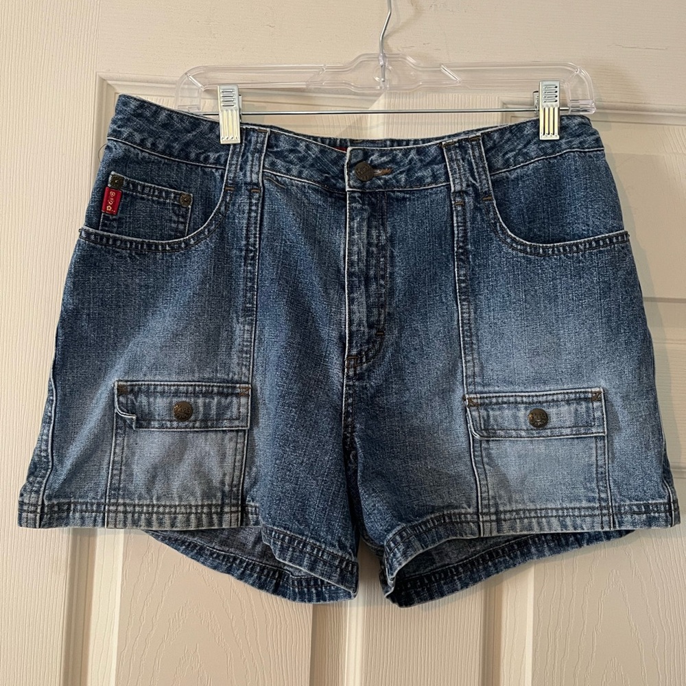 MUDD Brand Denim Cargo Shorts Relaxed Fit Casual
